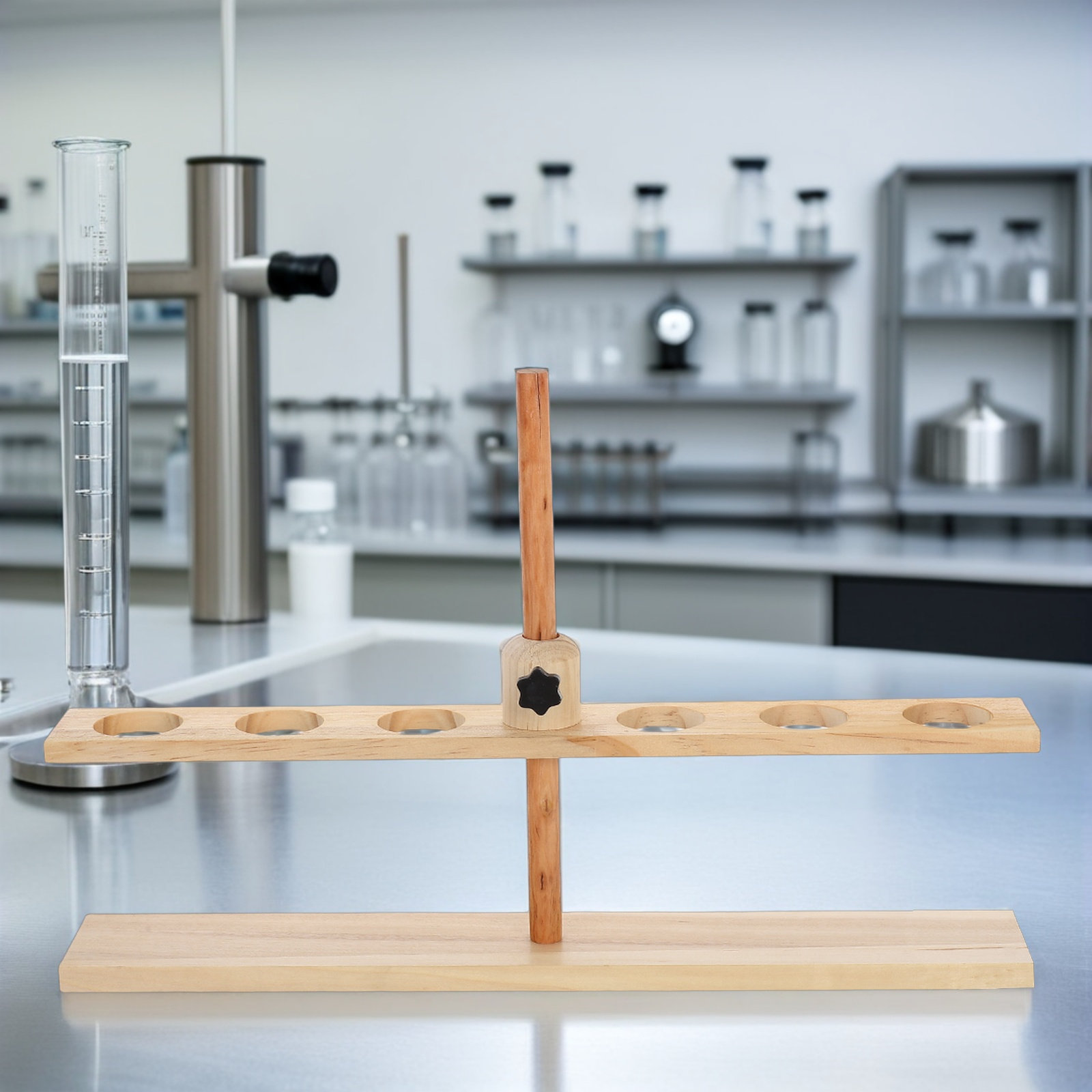 Penyangga Corong Kayu 6 Lubang - Science Experiment ulasan dan harga